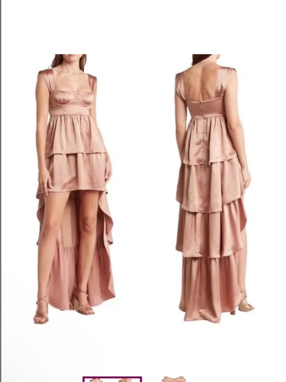 🏛️✨ WeWoreWhat Satin Corset High-Low | Almond Milk. Free Shipping! 📦